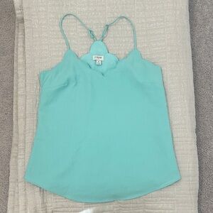 J. Crew Women's Teal Scalloped Camisole